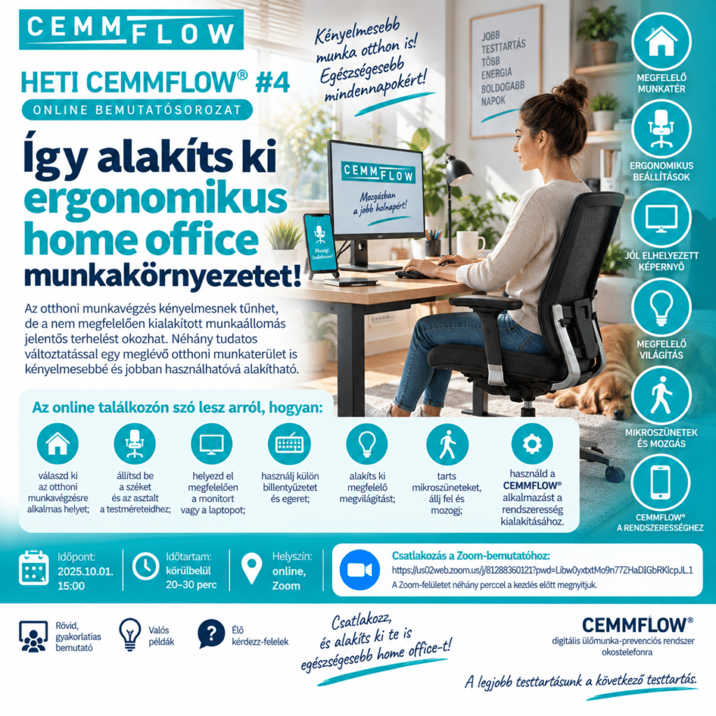 Így alakíts ki az ergonómikus home office munkakörnyezetedet! - Heti CEMMFLOW® #4