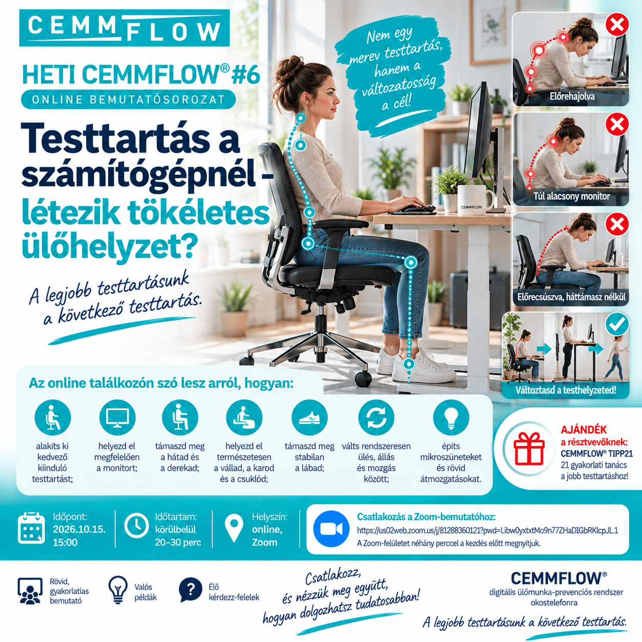 Testtartás a számítógépnél - létezik tökéletes ülés? - Heti CEMMFLOW #6