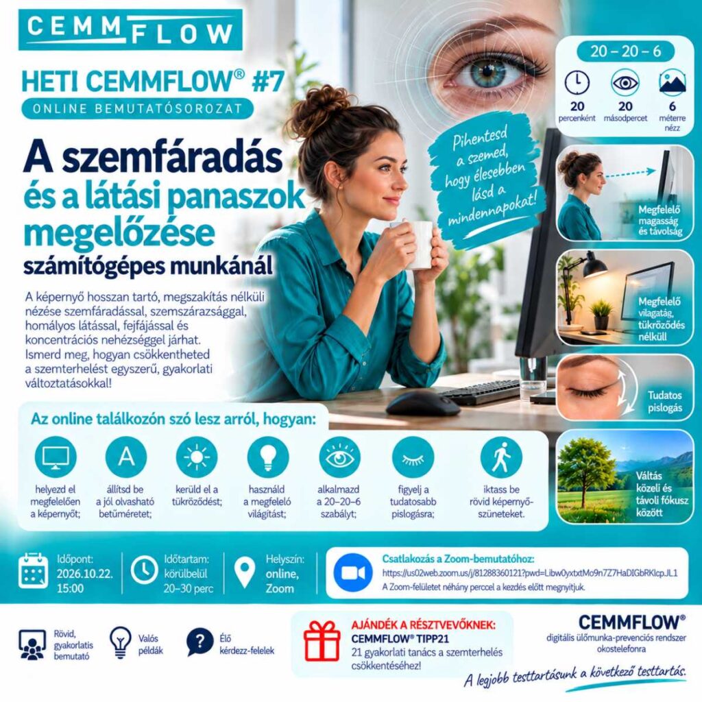 A szemfáradás és a látási panaszok megelőzése számítógépes munkánál - Heti CEMMFLOW #7