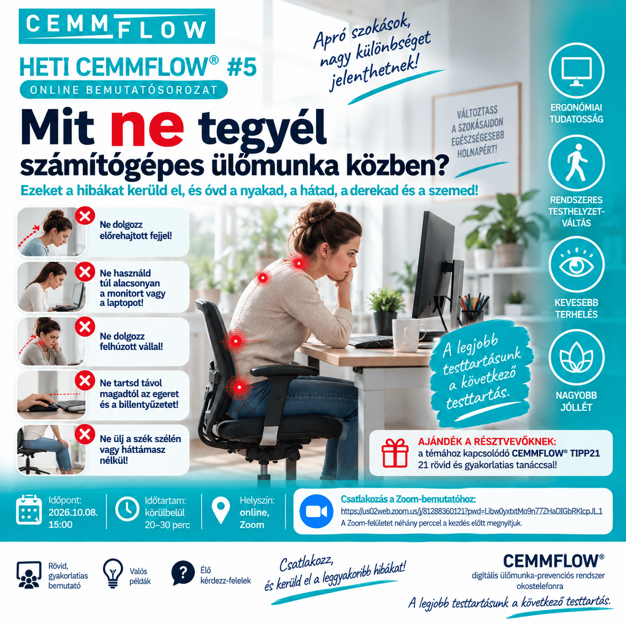 Mit ne tegyél számítógépes ülőmunka közben -Heti CEMMFLOW® #5